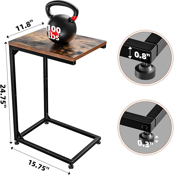 Simple Trending C Shaped End Table, Side Table - Image 2