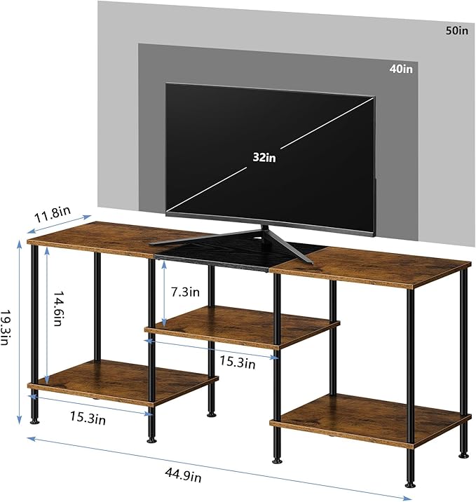 OYEAL TV Stand for 50 inch TV Rustic TV Stand for Bedroom - Image 2