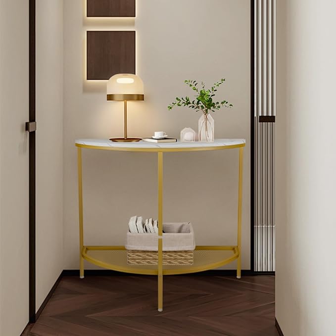 Entry Table Narrow Livingroom Furniture: 2 Tier Modern Console Table - Image 5