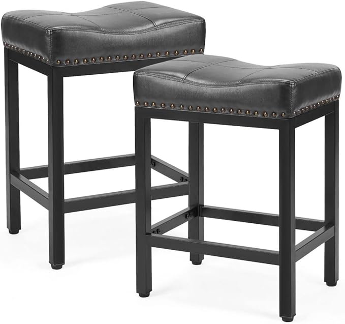 Counter Stools Set of 2 Upholstered Counter Height Bar Stools by Unknown