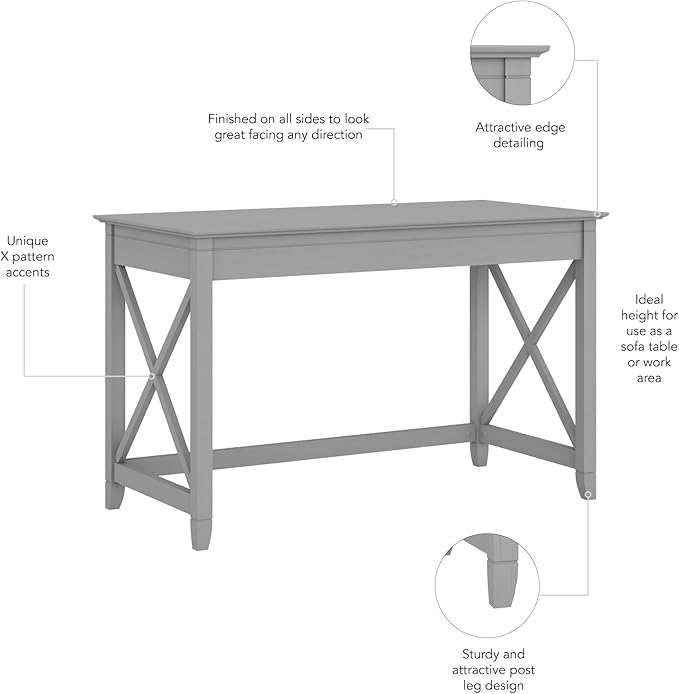 Bush Furniture Key West 48W Writing Desk in Cape Cod Gray - Image 5