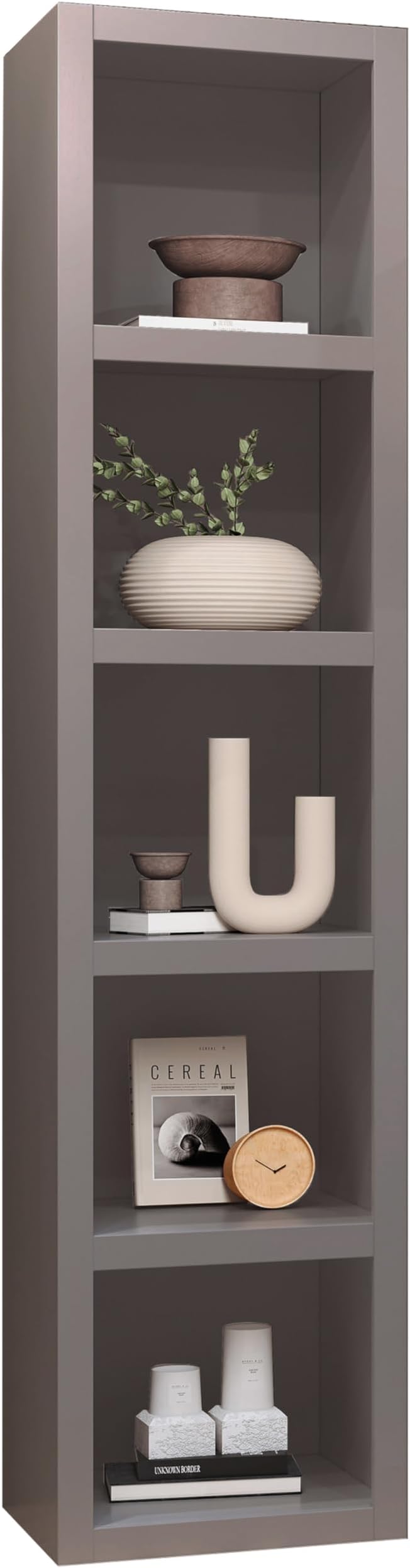 Oakland Living Grey 91-in Tall Wooden Bookcase Shelf - Image 4