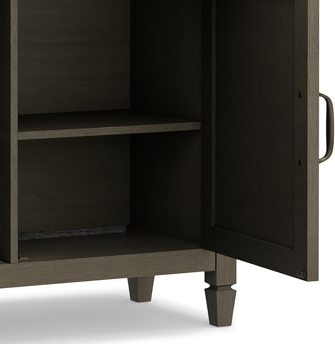 SIMPLIHOME Connaught 40-inch Wide Solid Wood Storage Cabinet in Farmhouse Grey - Image 9