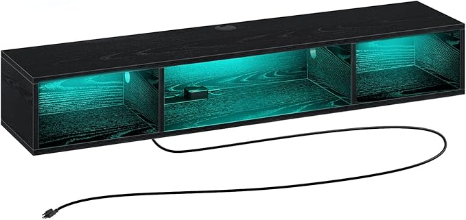 Rolanstar TV Stand with Power Outlet, Floating TV Stand with RGB Lights by Rolanstar