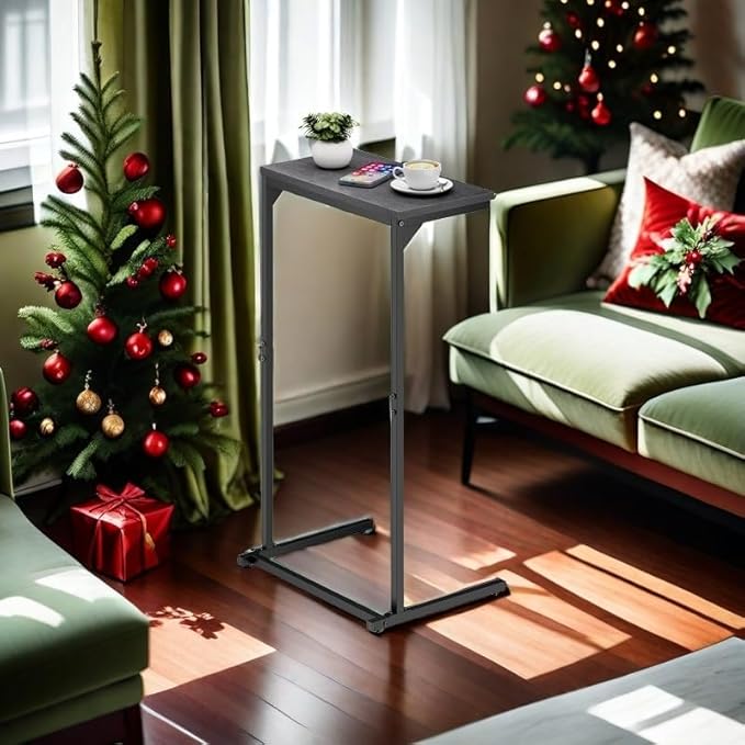 TUTOTAK C Shaped End Table, Tray Table, Small Side Table, 28.7 inch Tall Couch - Image 2