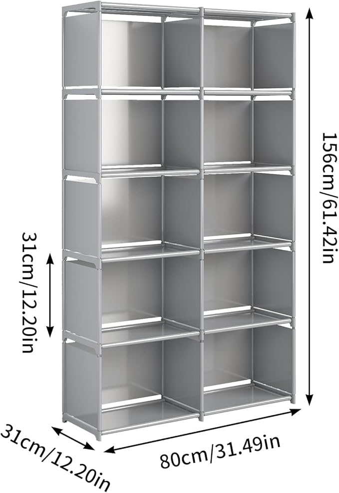 JIUYOTREE 6-Tiers Portable Bookshelf - Image 3