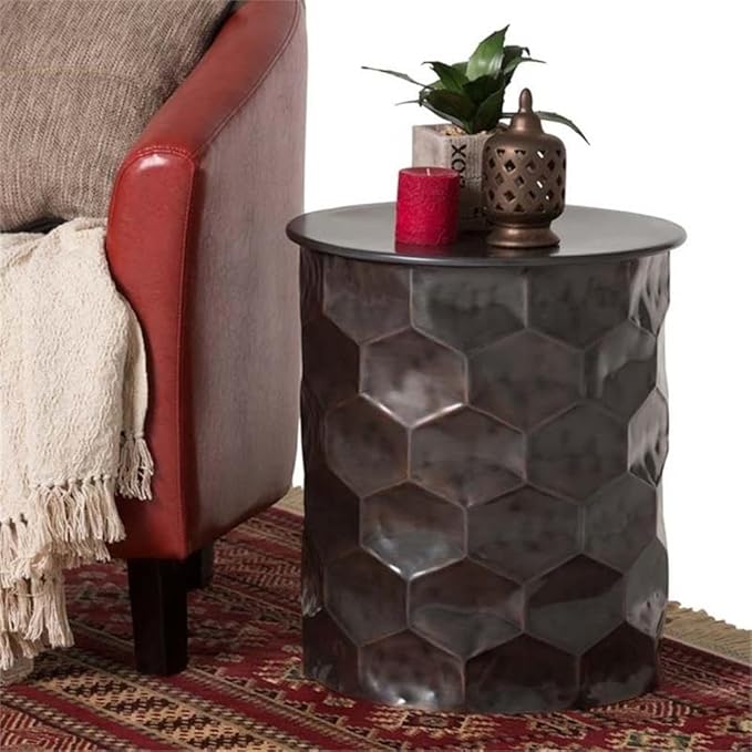 SIMPLIHOME Whitney Industrial 17 inch Wide Metal Storage Accent Side Table in - Image 2