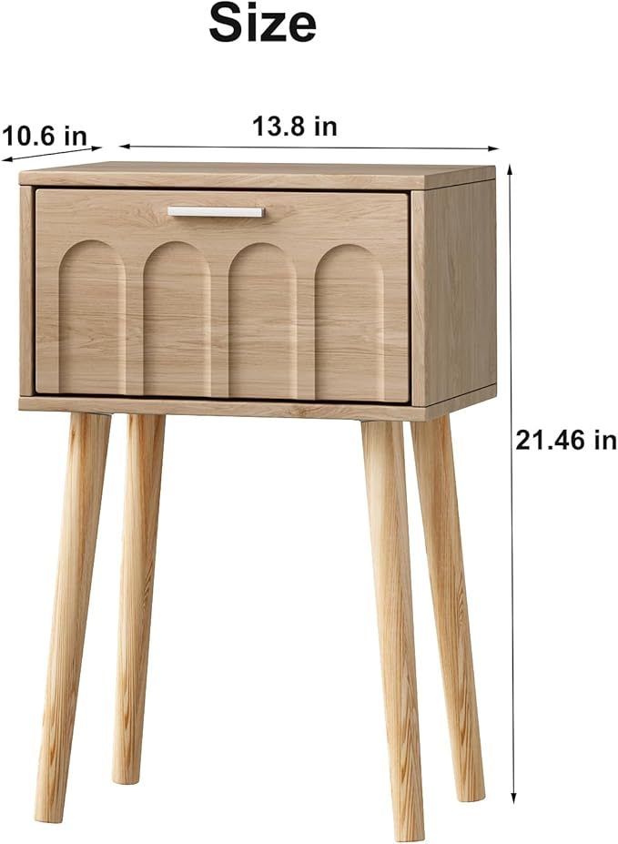 Nightstand Set of 2, Small Bed Side Table - Image 3
