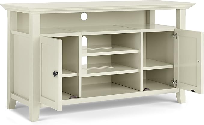 SIMPLIHOME Amherst 54-inch Wide Solid Wood TV Stand in Antique White, - Image 4