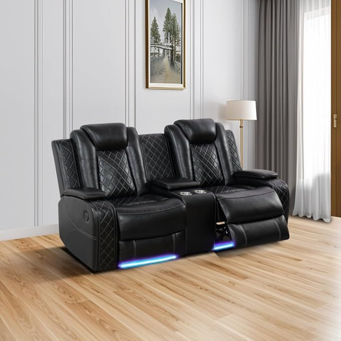 Electric Power Recliner Loveseat Set Living Room Furniture, Comfy Home Theater by Unknown
