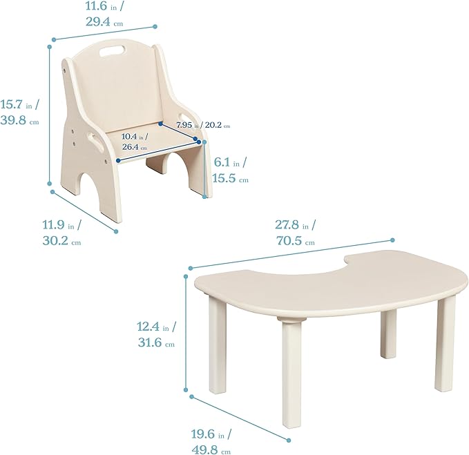 ECR4Kids Little Learner Table and Chair Set, Kids Furniture - Image 2