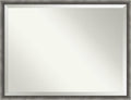 Amanti Art Grey Wall Mirror 32x42 Burnished Concrete Narrow Rectangle Bathroom by AmantiArt