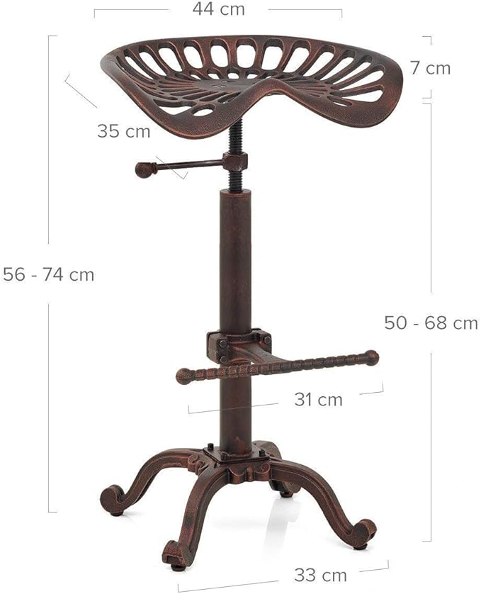 LOKKHAN Rustic Industrial Bar Stool - Image 3