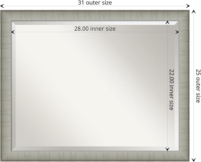 Amanti Art Silver Bathroom Mirror - Image 4