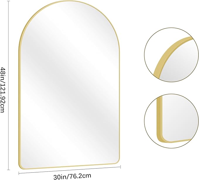 Arched Bathroom Mirror, Wall Mounted Mirror, Living Room, Vertically Hanging - Image 7