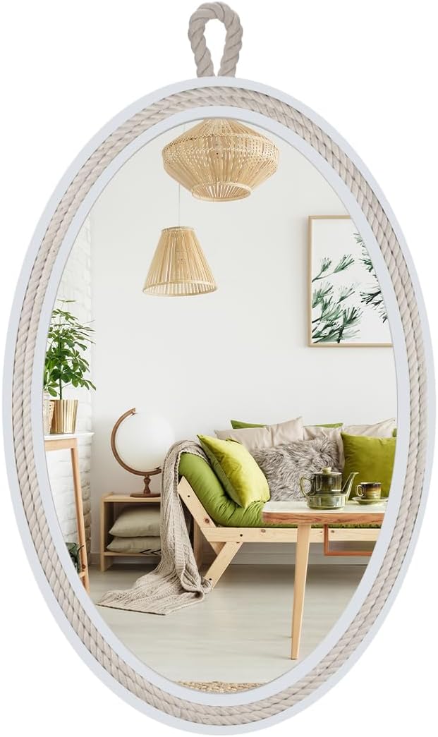 Farmhouse Wall Mirror Rope Mirror Decorative Mirror by Decor+Trends