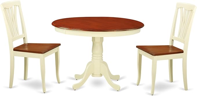 East West Furniture HLAV3-BMK-W 3 Piece Modern Dining Table Set Contains a by EastWestFurniture