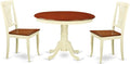 East West Furniture HLAV3-BMK-W 3 Piece Modern Dining Table Set Contains a by EastWestFurniture