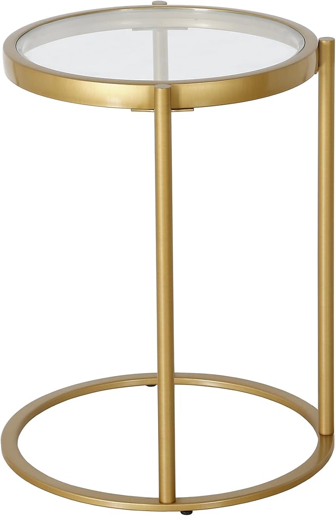Duxbury 16'' Wide Round Side Table in Brass - Image 8