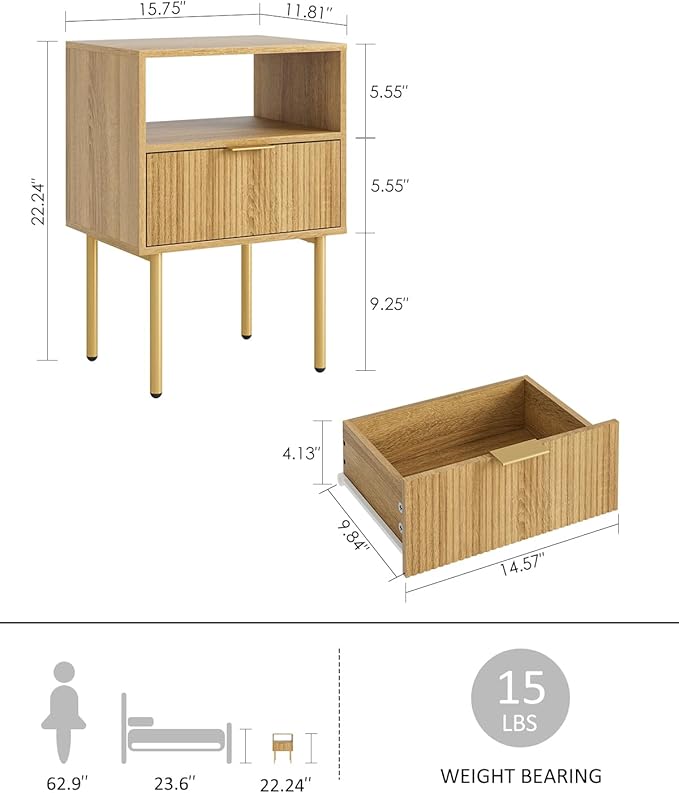 Nightstand, Morden Bedside Table - Image 2