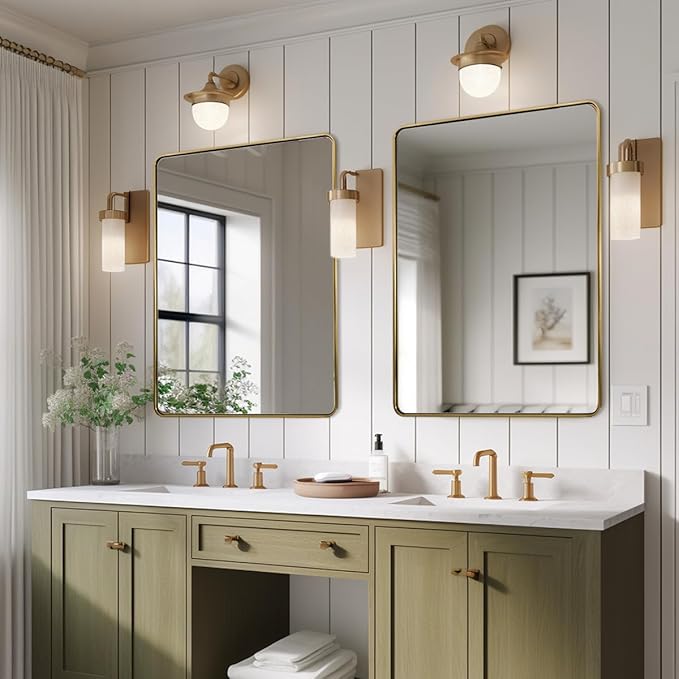 ANDY STAR 48x36 Inch Gold Bathroom Mirror, Brushed Gold Mirrors - Image 3