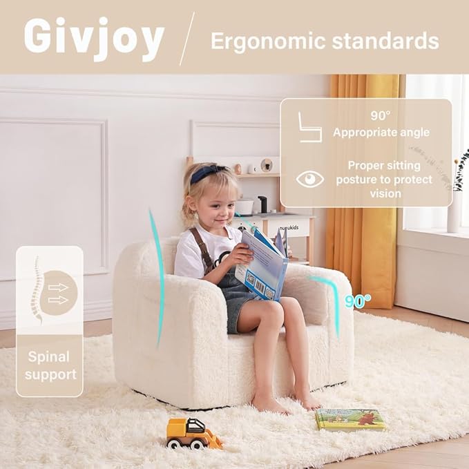 Toddler Chair Plush Couch, Comfy Kids Sofa Lounger - Image 5