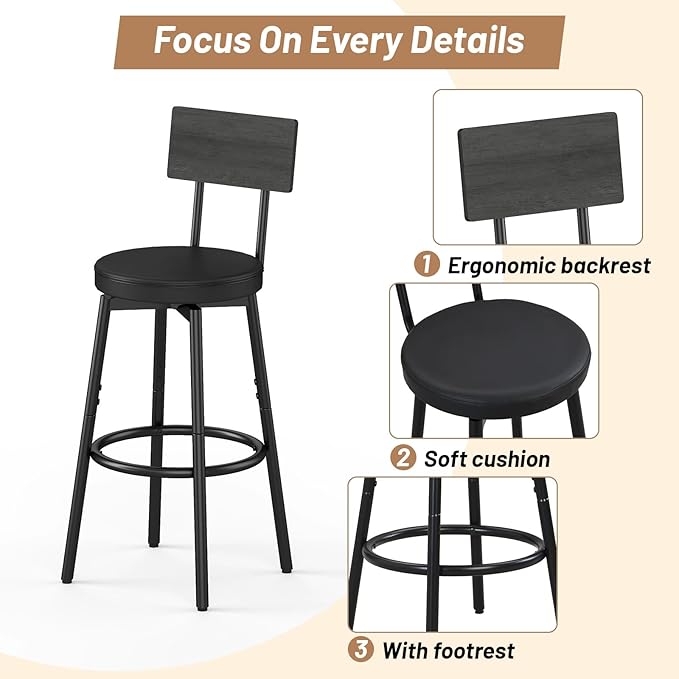 Dining Table Set for 4, 5-Piece Bar Table Set, Kitchen Table and Chairs - Image 4