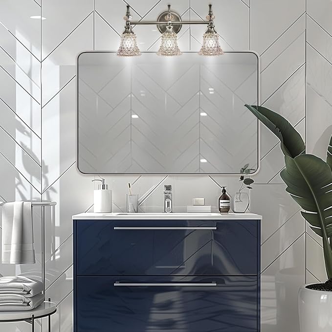 ANDY STAR 48x32 Inch Chrome Bathroom Mirror, Chrome Bathroom Vanity Mirror - Image 9
