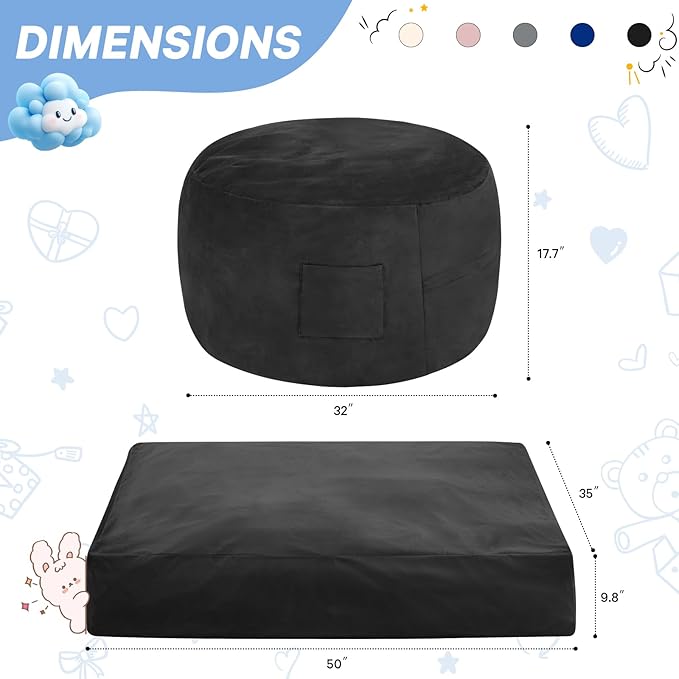 Kids Bean Bag Chair Bed - Image 3