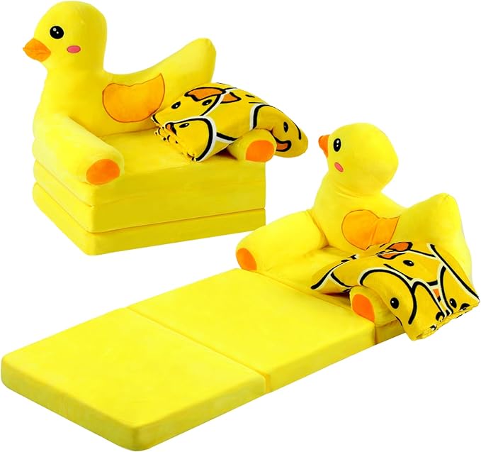 Duck Kids Couch Fold Out 2-in-1 Toddler Sofa Fold Out by Burbell