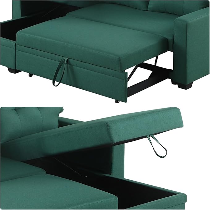 L-Shape Sofa Bed, Pull Out Sleeper Sofa - Image 3
