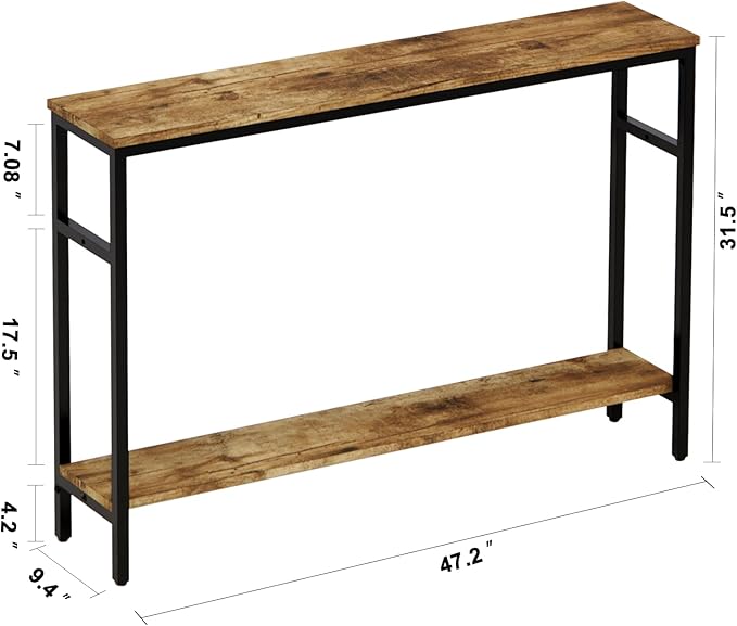 Narrow Console Table, 47 Inch Sofa Table - Image 3