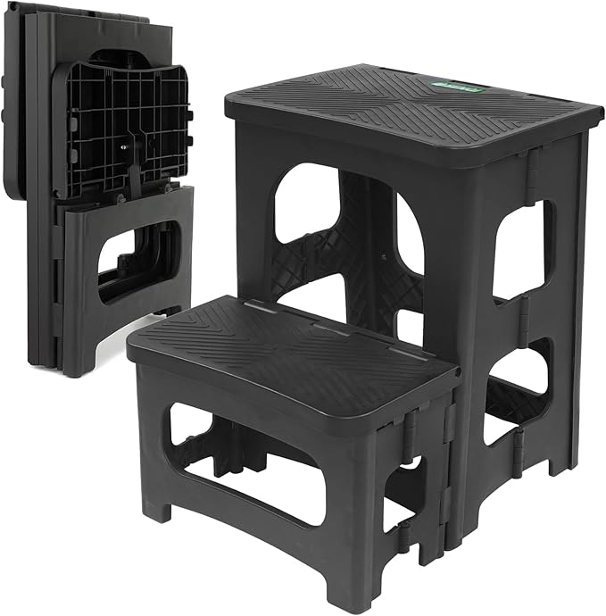 Folding 2-Step Stool for Adults Kids Non-Slip Collapsible Portable Step Stool by Unknown