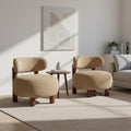 Modern Boucle Accent Chair Set of 2, by Kislot