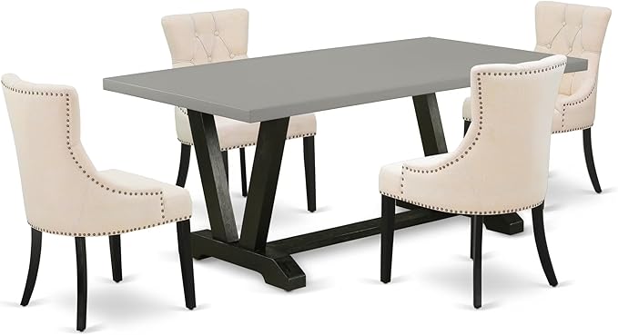East West Furniture V697FR102-5 5 Piece Dining Set Includes a Rectangle Dining by EastWestFurniture