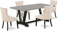 East West Furniture V697FR102-5 5 Piece Dining Set Includes a Rectangle Dining by EastWestFurniture
