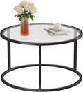 SAYGOER Round Coffee Table Glass Small Coffee Tables by Saygoer