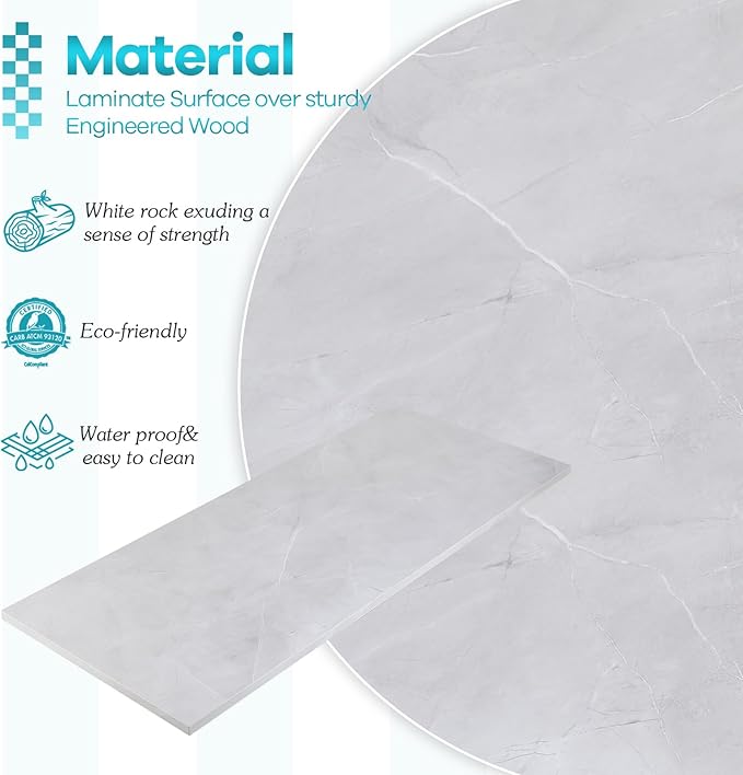 Kaboon Universal Tabletop 45.67"x23.62", Solid One-Piece Melamine Table Top - Image 5