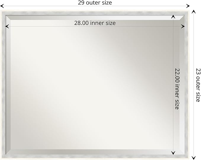 Amanti Art White Bathroom Mirror - Image 4
