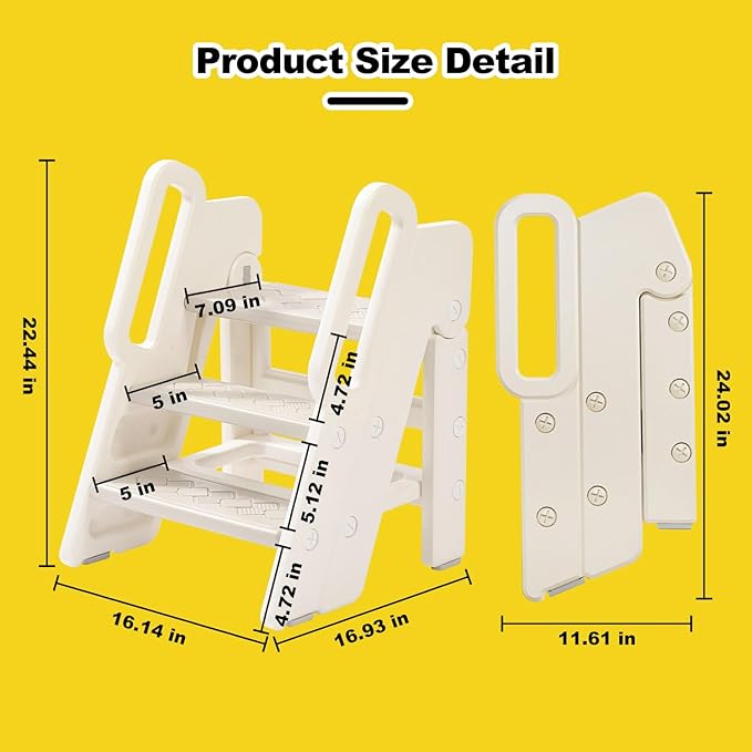 Kids Step Stool for Bathroom, Non-Slip Toddler Step Stool Kitchen Helper - Image 7