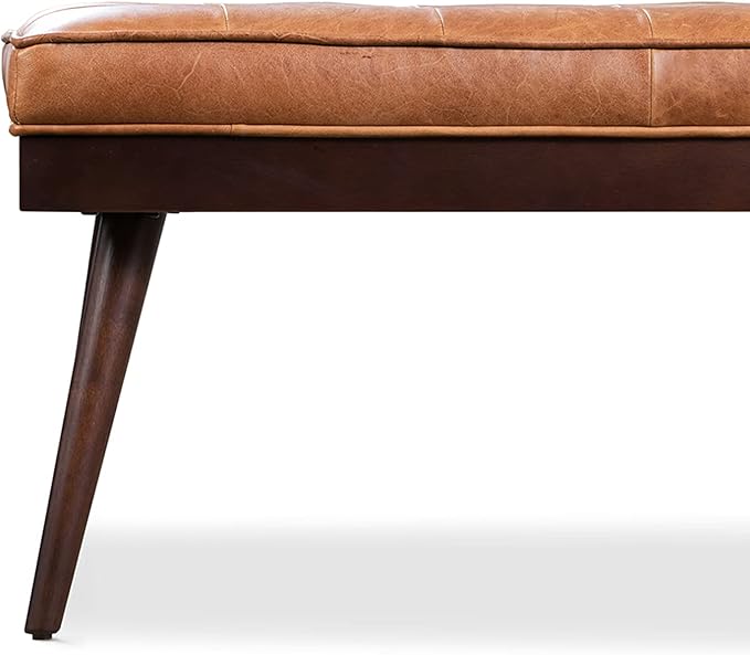 POLY & BARK 55" Tufted Leather Bed Bench - Image 9