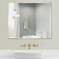 30x40 Inch Gold Mirror with Beveled Trim, Aluminum Frame Bathroom Vanity Mirror by LEDLUX