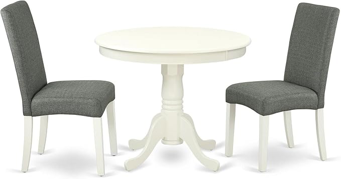 East West Furniture ANDR3-LWH-07 3 Piece Modern Dining Table Set Contains a by EastWestFurniture