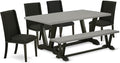 East West Furniture V697FL624-6 6 Piece Dining Table Set Contains a Rectangle by EastWestFurniture