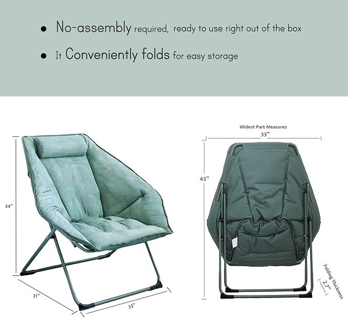 Hexagon Foldable Living Room Chair, Saucer Chair - Image 3