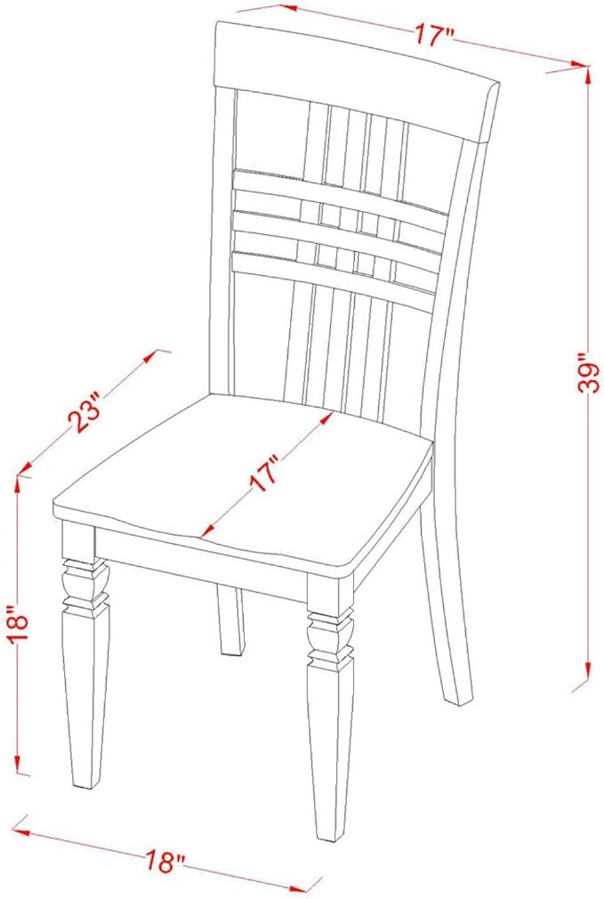 East West Furniture ANLG3-LWH-W 3 Piece Dining Table Set - Image 5