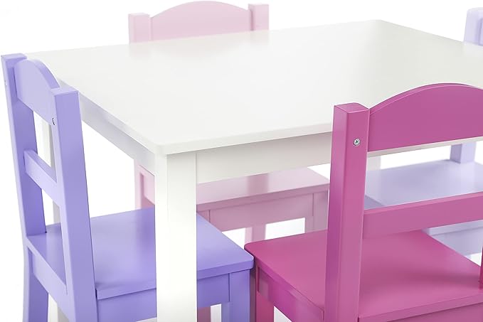 Humble Crew Kids Wooden Table and 4 Chairs Set, and Snack Time - Image 7