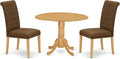 East West Furniture DLBR3-OAK-18 3 Piece Kitchen Table & Chairs Set Contains a by EastWestFurniture