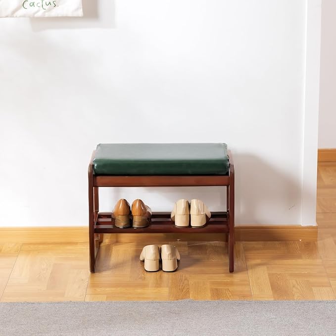 latifolia Solid Wood Bench, Entryway Shoe Bench - Image 7