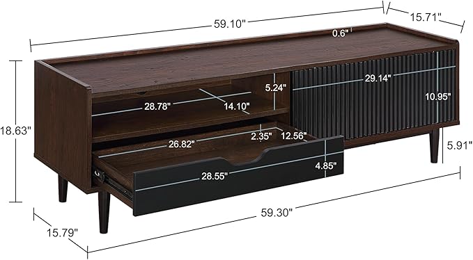 Manhattan Comfort Duane Modern Ribbed 55 Inch TV Stand - Image 5